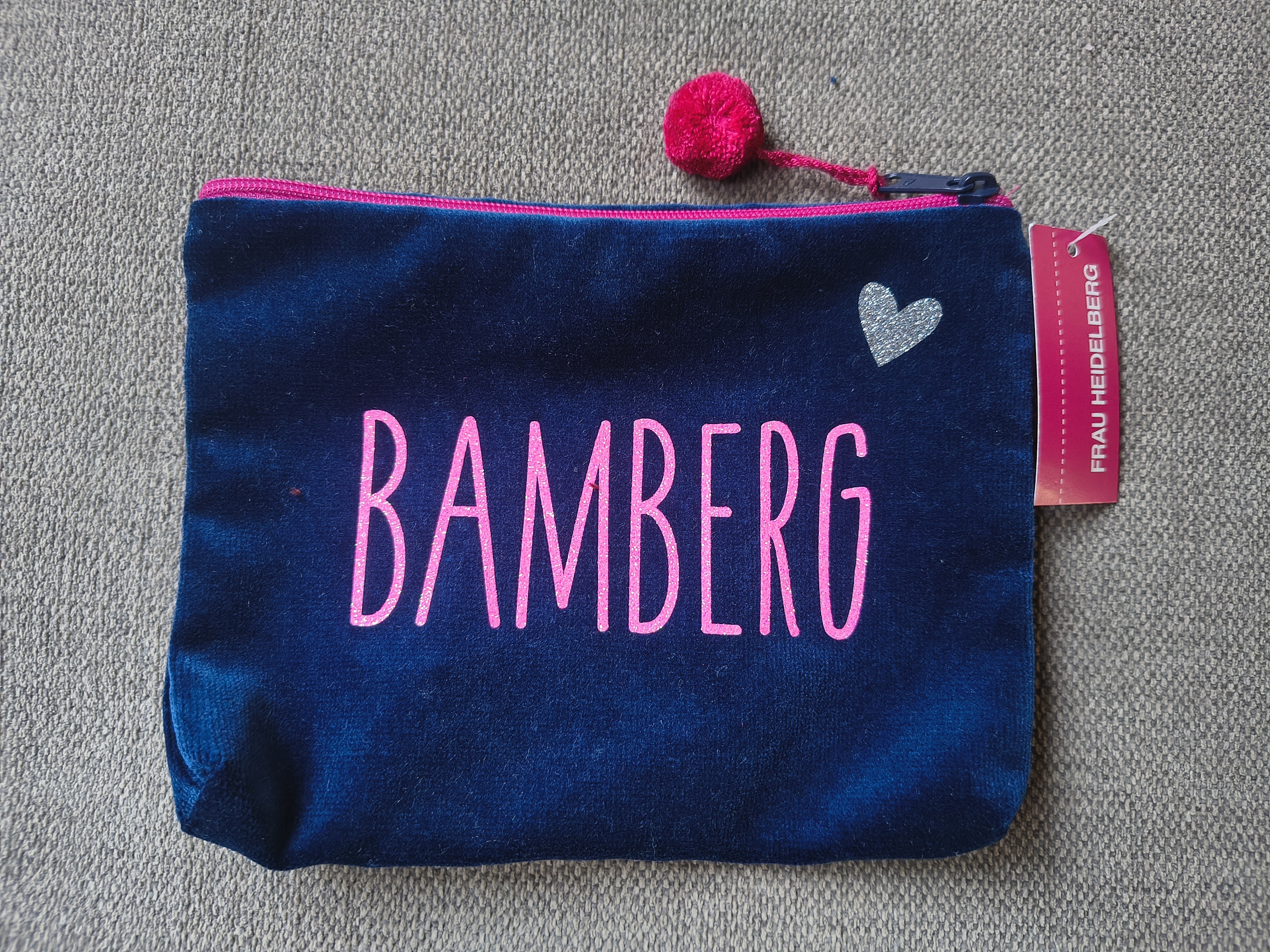 Kosmetiktasche Medium Bamberg - Nachtblau Pink - Frau Heidelberg 