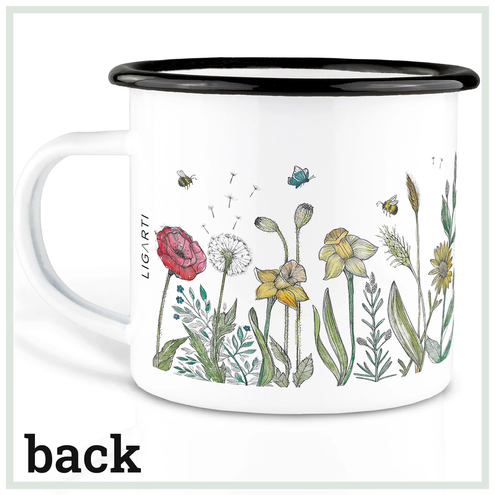 Emaille Tasse Blumenwiese  - Ligarti