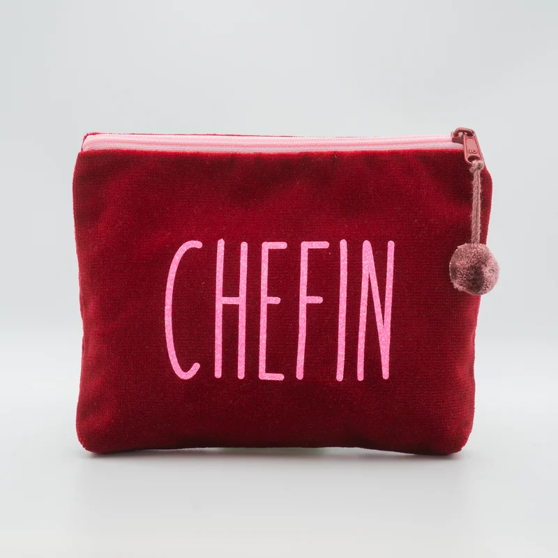Kosmetiktasche Medium Chefin - Bordeaux Pink - Frau Heidelberg