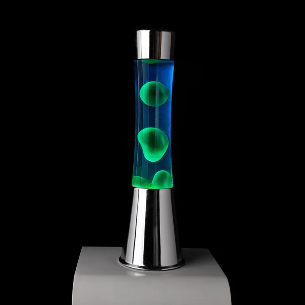 Lavalampe Chrom - 39,5 cm -  grün-blau Fisura