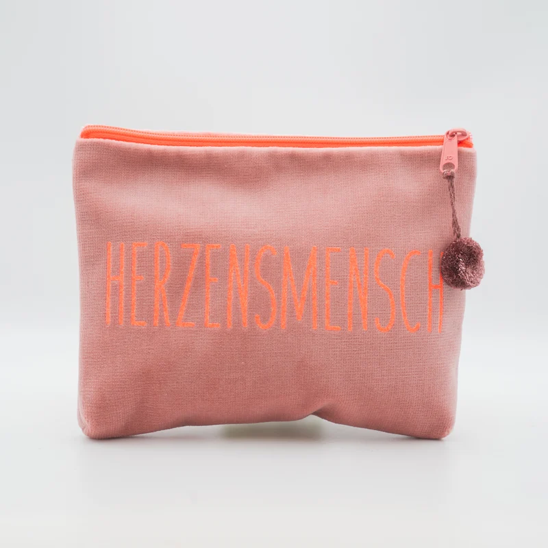 Kosmetiktasche Medium Herzensmensch - Rosa Grapefruit - Frau Heidelberg 