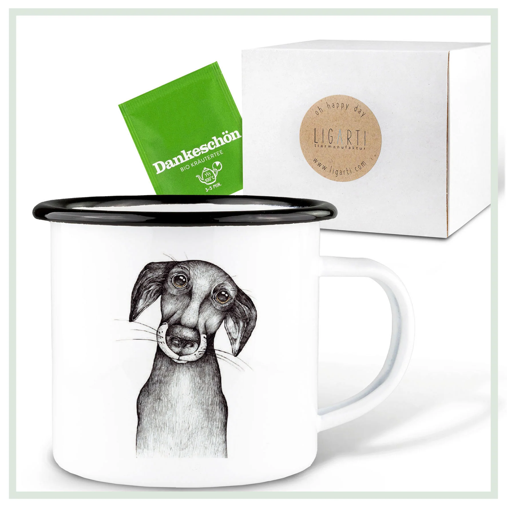 Emaille Tasse Hund Jürgen - Ligarti