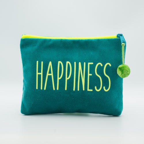 Kosmetiktasche Medium Happiness - Türkis Neongelb - Frau Heidelberg 