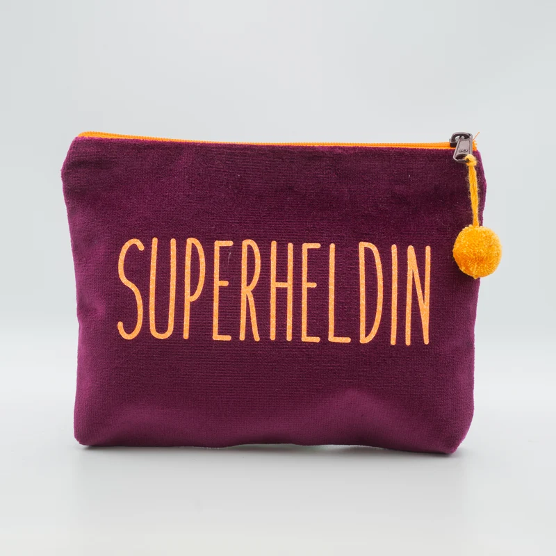 Kosmetiktasche Medium Superheldin - Beere Orange - Frau Heidelberg