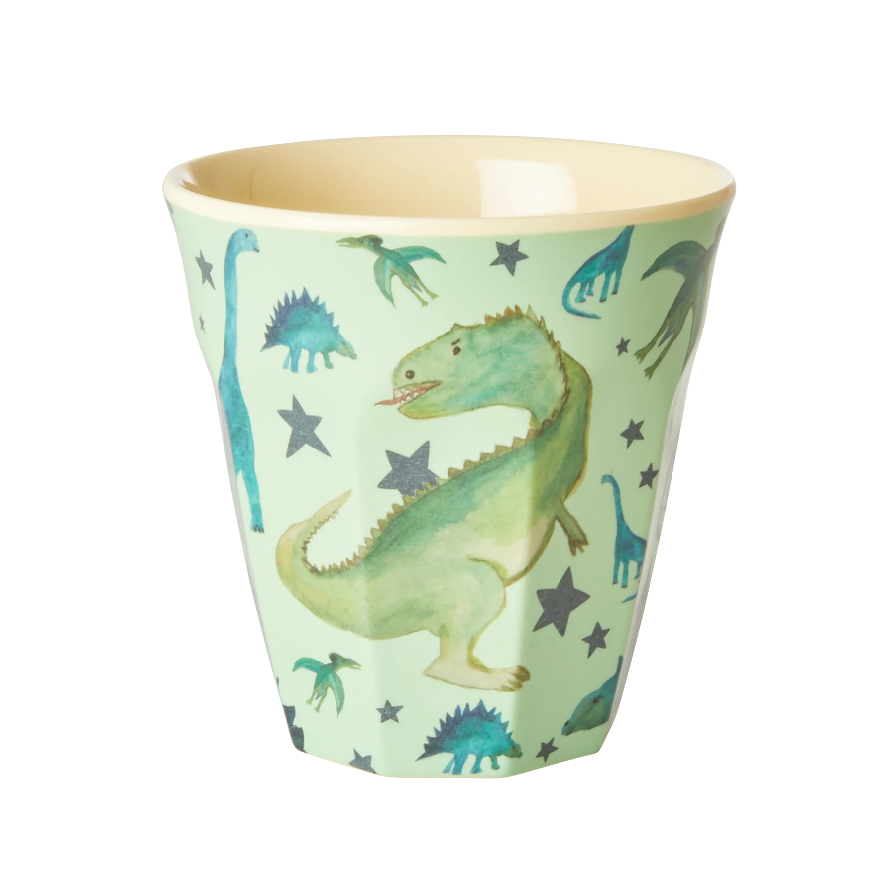 Mittelgroßer Kinderbecher Melamin - Dino grün - Rice 