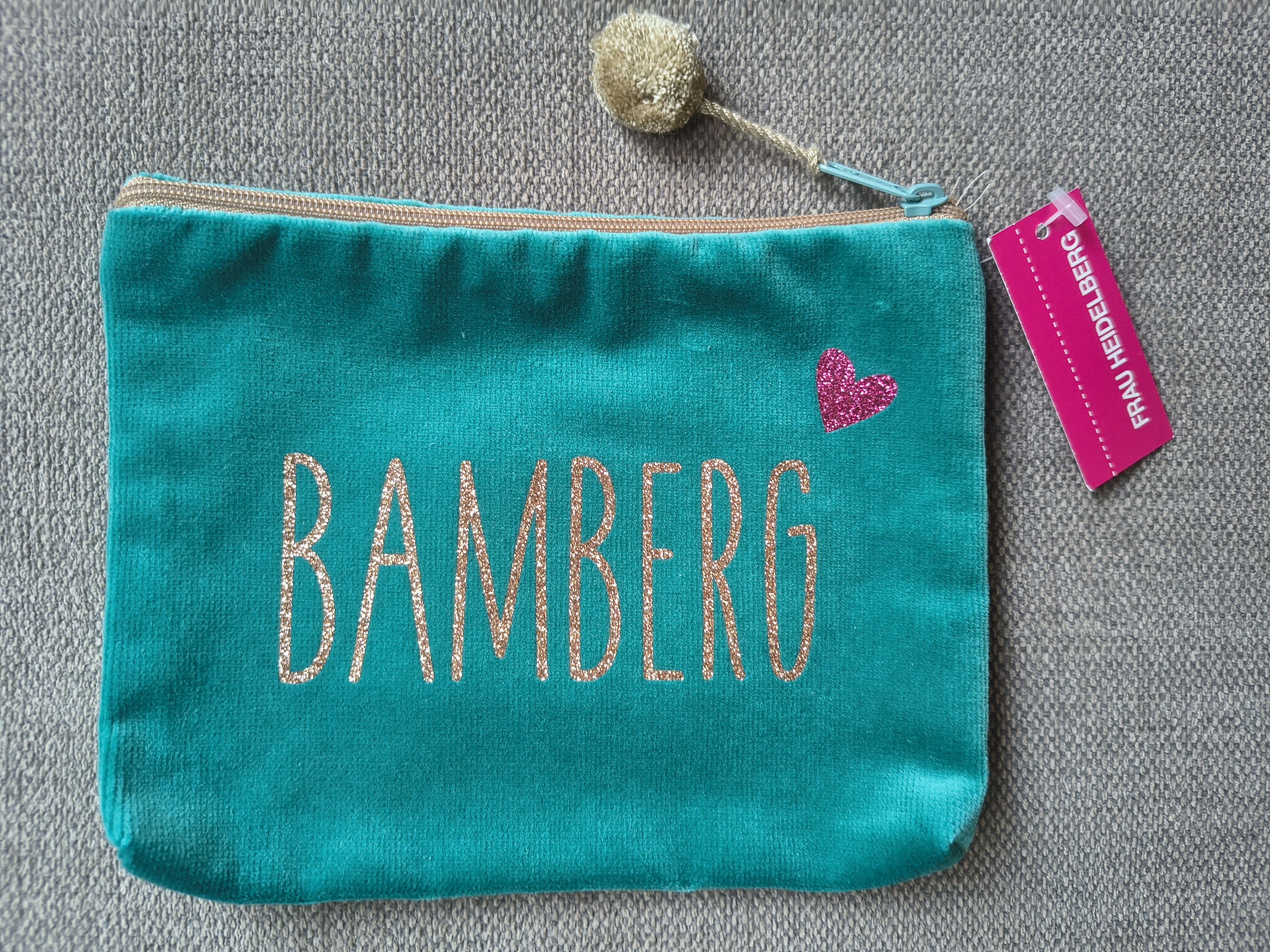 Kosmetiktasche Medium Bamberg - Türkis Gold - Frau Heidelberg 