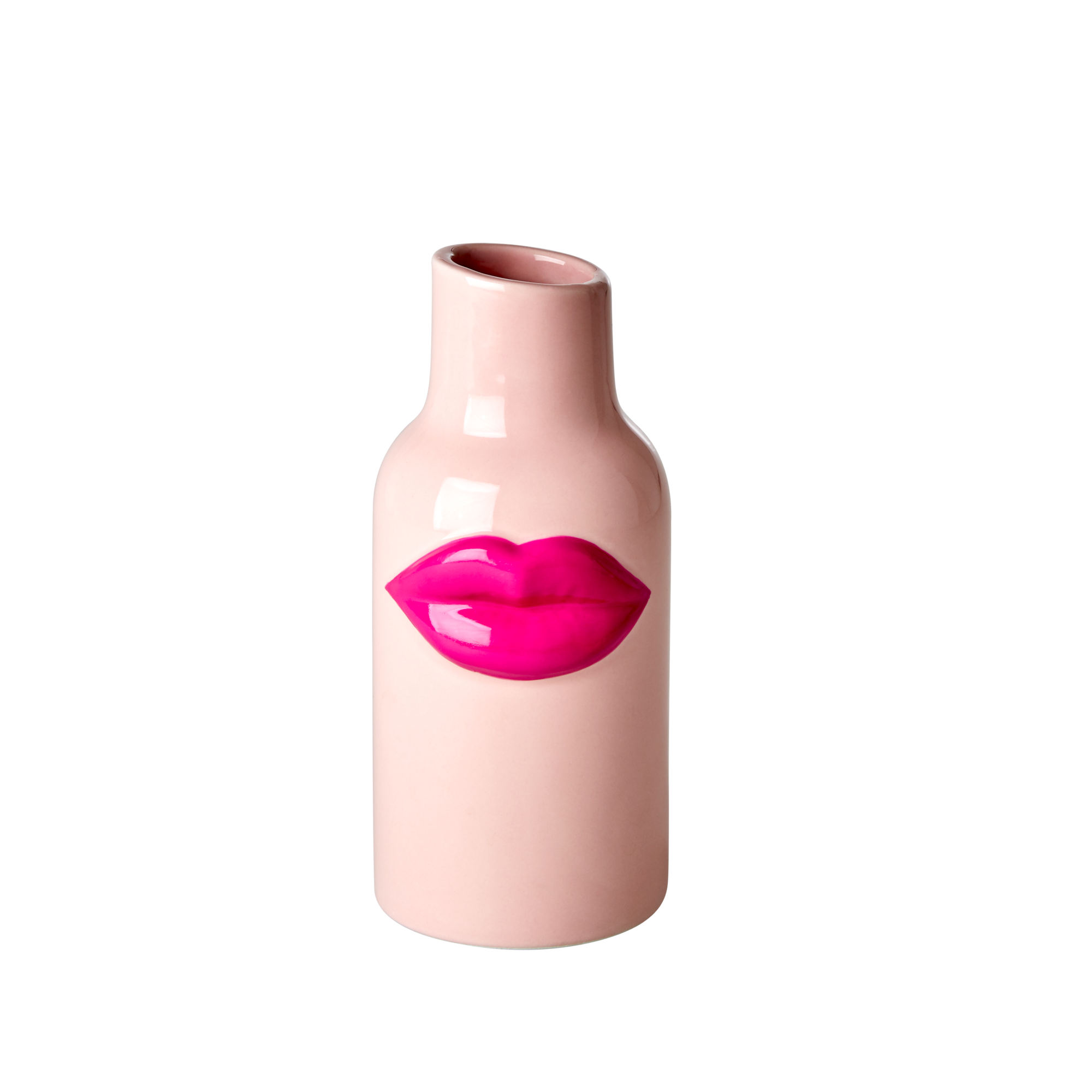 Kleine Keramik Vase Lippen - Pink - Rice