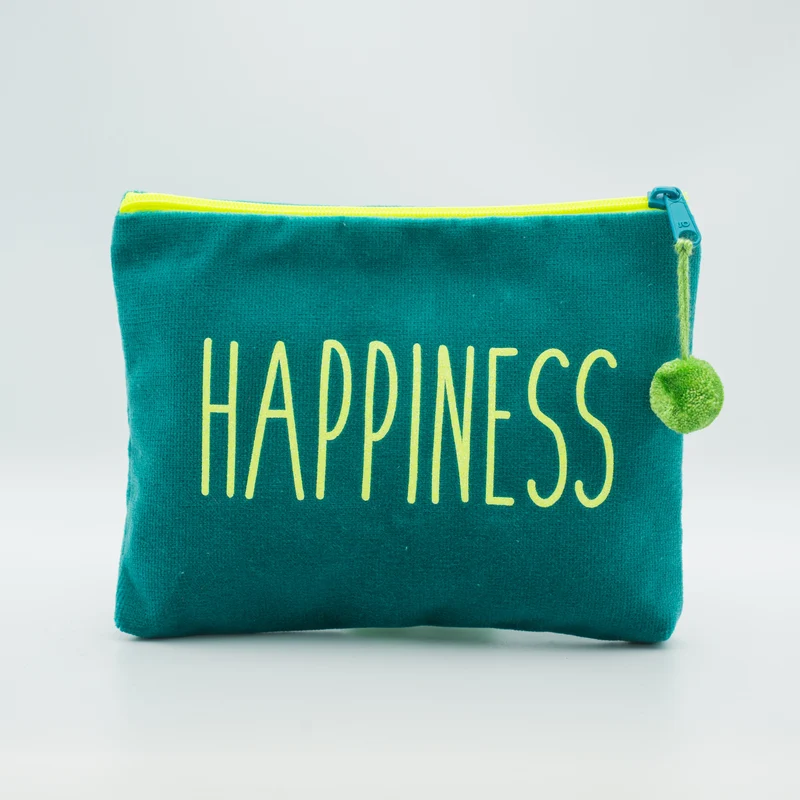Kosmetiktasche Mini Happiness - Türkis Neongelb - Frau Heidelberg 