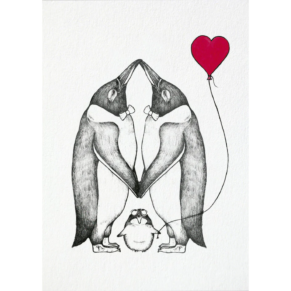 Postkarte Pinguine schwul Ligarti  